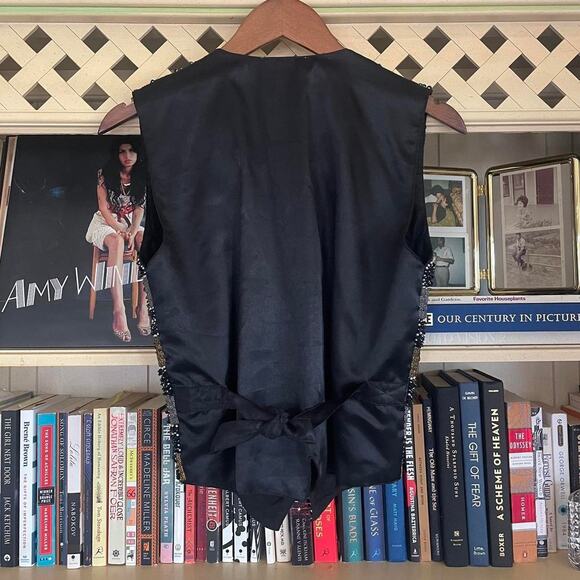 Vintage 80s Beaded Checkerboard Vest - Picture 6 of 7